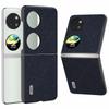 For Huawei Pocket 2 Cross Texture Phone Case Genuine Cow Leather Back Shell