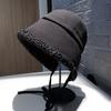 1PC Faux Shearling Warm Windproof Fashion Face Slimming Thickened Plush All-Match Bucket Hat Korean Women Winter 57.5cm