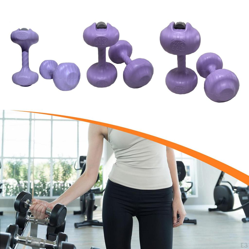 2 Uppblåsbara Hantlar som kan Fyllas med Vatten, Läcksäkra Träningsredskap, Leksak för Barn, Ideala för Gym, Kontor Eller