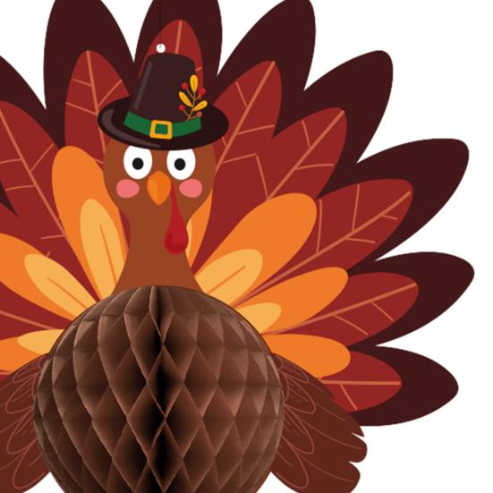 Thanksgiving Turkey Honeycomb Ornament Hanging Paper Turkey Honeycomb Decoration for Thanksgiving Party Favors Dining Table Decor