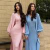 2025 Fall Women's European & American Knit Bodycon Dress & Casual Cardigan Set