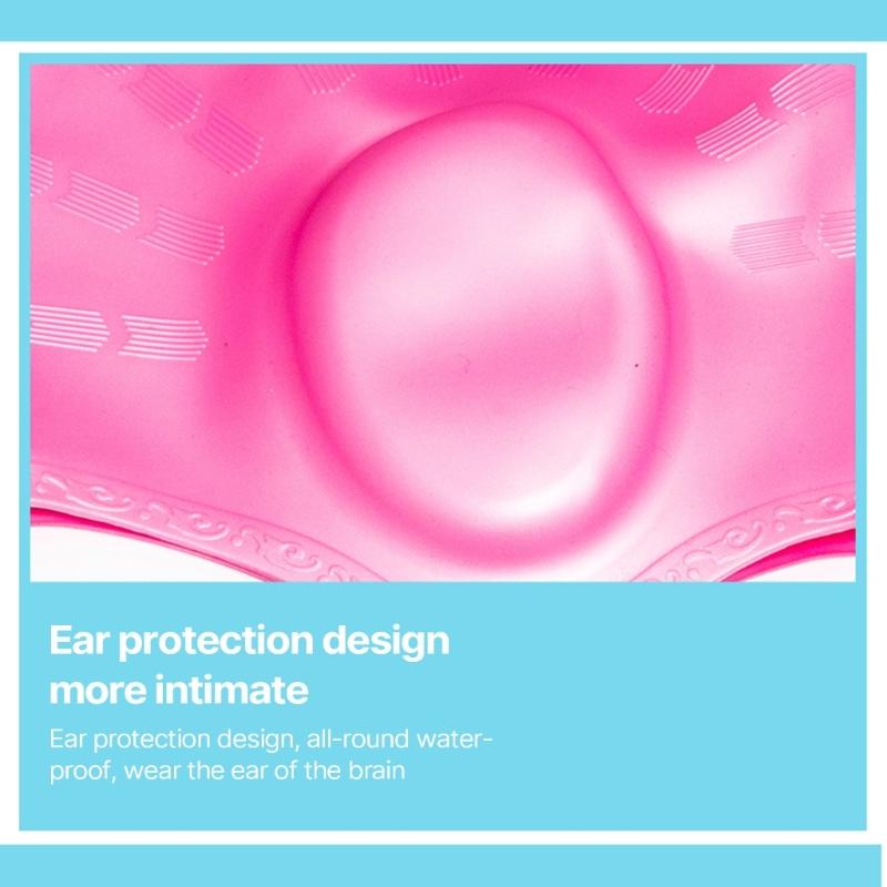 Women Man Waterproof Flexible Silicone 3D Pool Hat Hair Protections Swim Pool
