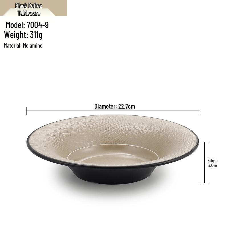 Melamine Straw Hat High-Footed Deep Plate for Pasta, Cold Dishes, and Mixed Noodles - Restaurant Tableware