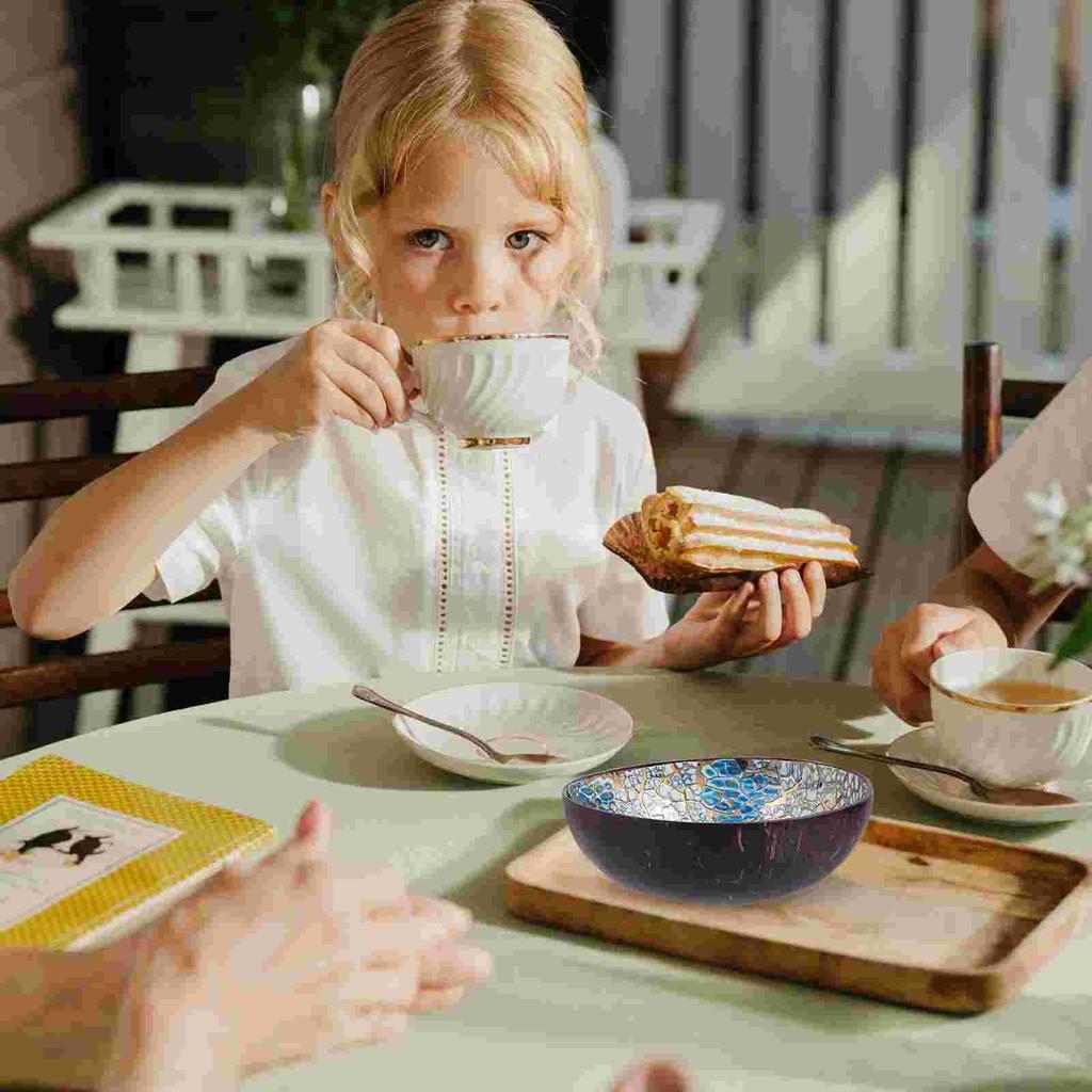 2 Pcs Coconut Shell Bowl Candy Containers Home Key Desktop Adorn Storage Ornament Salad Decoration Wooden