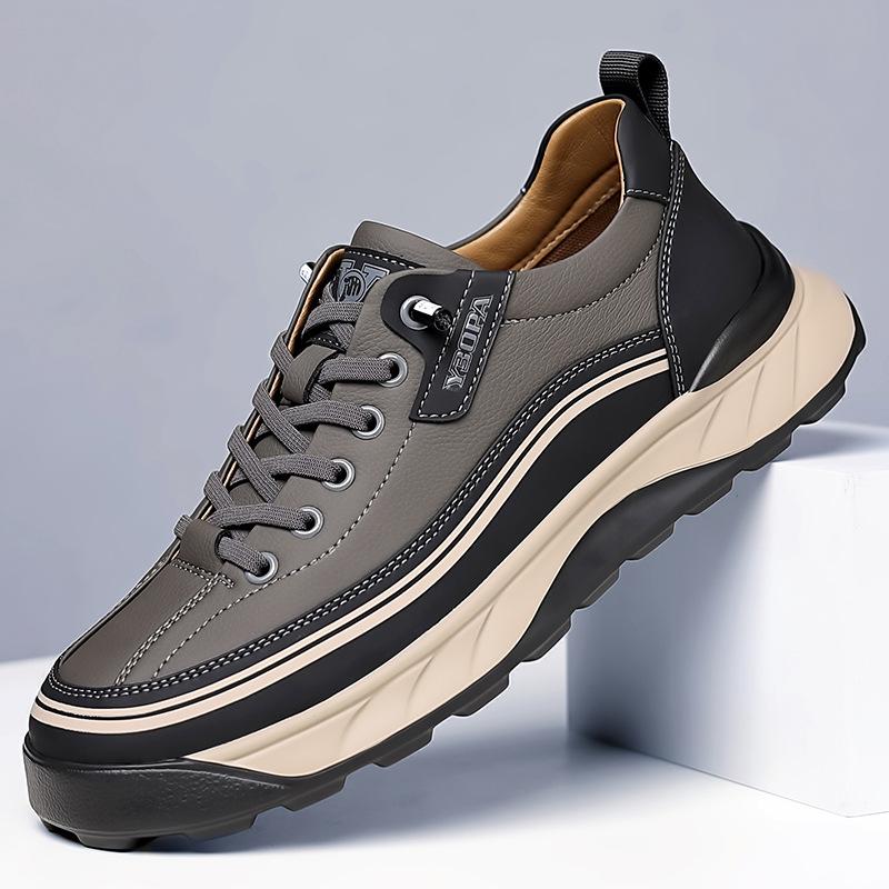 

Мужские туфли для скейтборда, чехол для одной педали, повседневная мужская обувь, дышащая кожаная обувь, мужская, мужская, молодежная спортивная обувь, тренд 2025 38 серый