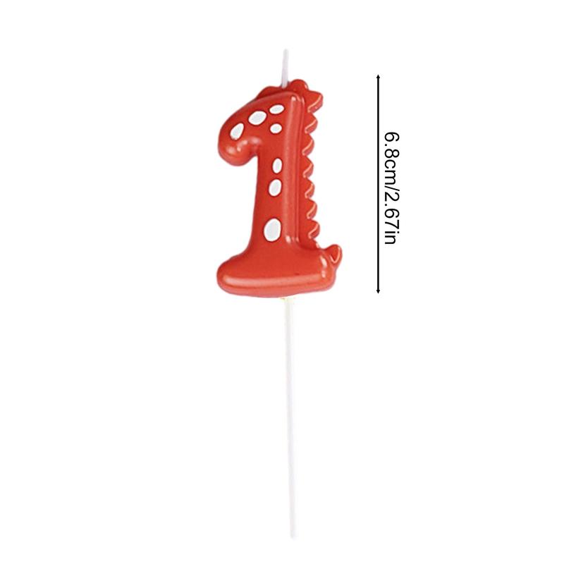 Baby Dinosaur Digital Birthday Candle Smokeless 0-9 Year Old Cute Candy Color Digital Candle Wholesale