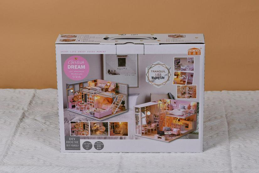 DIY Pink Attic Cabin Building Blocks: Educational Toy for Girls, Perfect Birthday Gift
