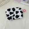 Women Plush Love Lipstick Cosmetic Storage Bag Heart Dot Stripes Leopard Print Clutch Mini Key Coin Purse ID Bag Case