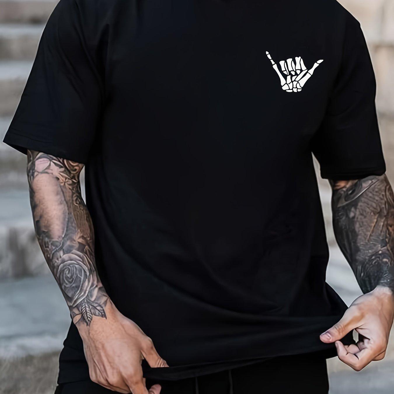 

Mens Rock and Roll Graphic Tee Casual Crew Neck Versatile for Spring Summer Fall Ideal Gift Top S