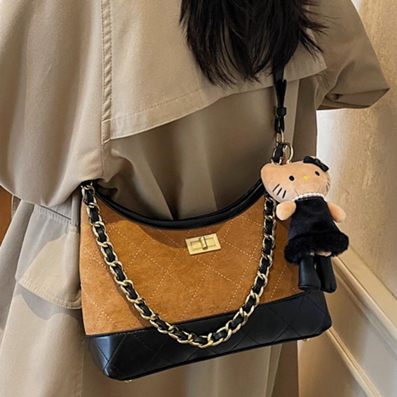 Niche Retro Texture Handbag Women's 2025 New High-value Diamond Chain Bag Simple Shoulder Messenger Bag