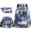 Large Capacity Schoolbag with Shoulder Strap; Student Three-piece Pencil Case Set