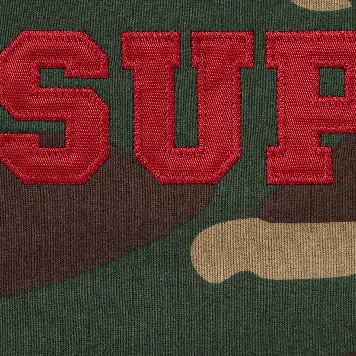 Supreme Collegiate Applique Zip Up Hooded Sweatshirt Woodland Camo