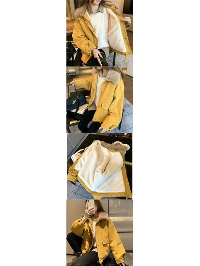 Petite Women's 2025 Winter Parka: Fleece-lined, Thickened Cotton Jacket with Fur Collar