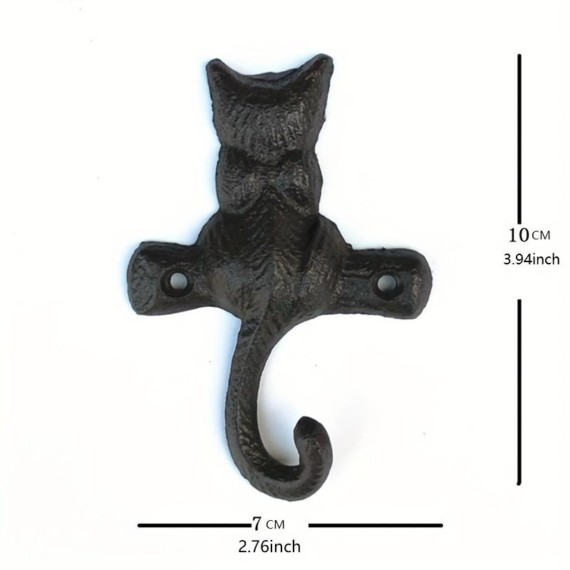 1pc Retro Iron Cat Hanger, Rustic Design Wall Hanger, Vintage Design Keys Towels Holder Metal Wall Mounted Heavy Duty Decorative Hanger