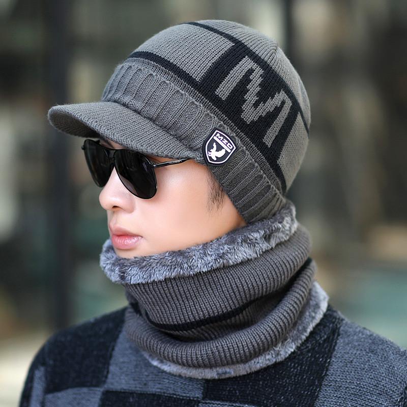 Knitted Mens Winter Beanie Hat With Fleece Lining For Cold Weather Outdoor Use