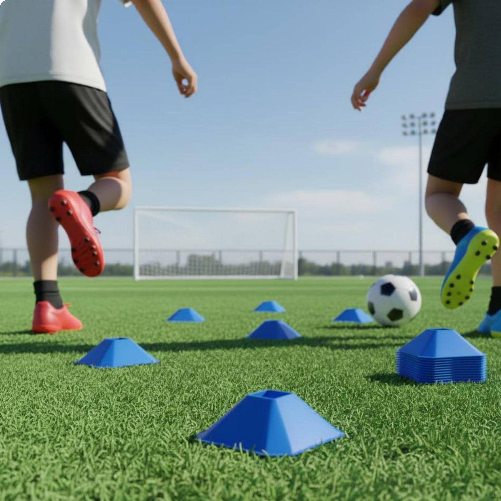 Soccer Training Cones Stackable Cone Portable Football Practice for Coaches, Blue Octagonal Disc