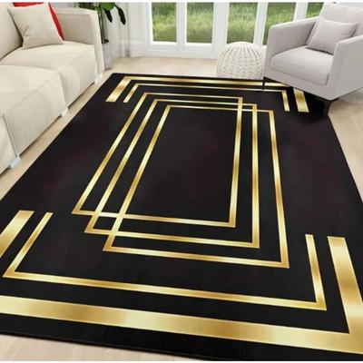 Luxury Chenille Mat Bohemian Floral Persian Mat Machine Washable for Living Room Bedroom Entryway Gray Black Boho Floor Mats