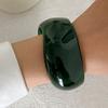 Ingemark Trendy Vintage Green Resin Thick Chunky Bangles for Women 2025 New Exquisite Stacking Up Bracelet Daily Party Jewelry