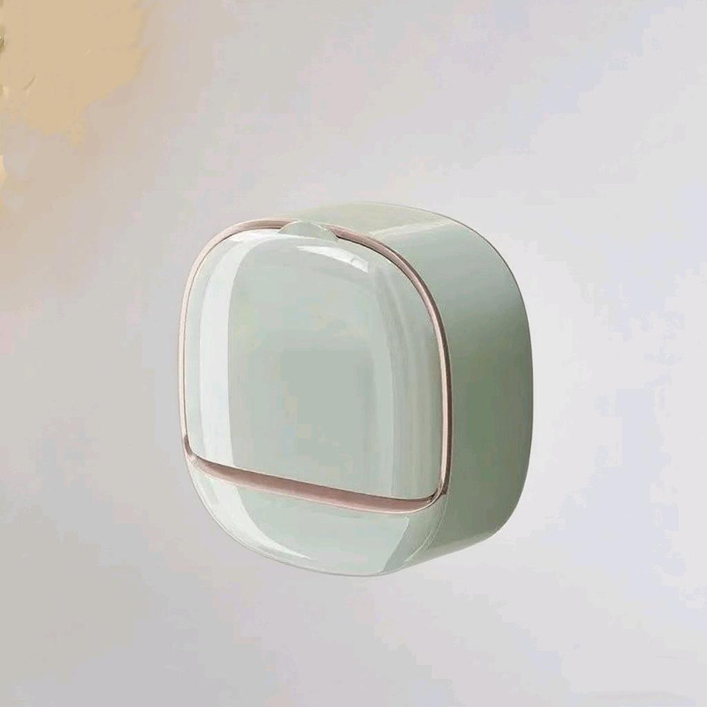 Punch-Free Wall-Mounted Luxury Soap Dish with Lid and Drainage for Bathroom