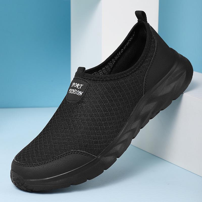 

Летние большие размеры 47 новые дышащие кроссовки на одной педали для ходьбы с сеткой, легкая мужская повседневная обувь 40