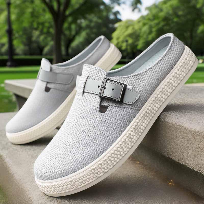 Outer Bag Head Slippers Men's Single Mesh Summer Large Size Hollow Breathable Mesh Shoes Men's Solid Bottom Sports and Leisure Shoes