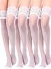 4 Paar Damen Oberschenkelhohe Strümpfe Spitze Strumpfhosen Seidige Halbtransparente Lingerie Für Damen Sommer Halloween Cosplay