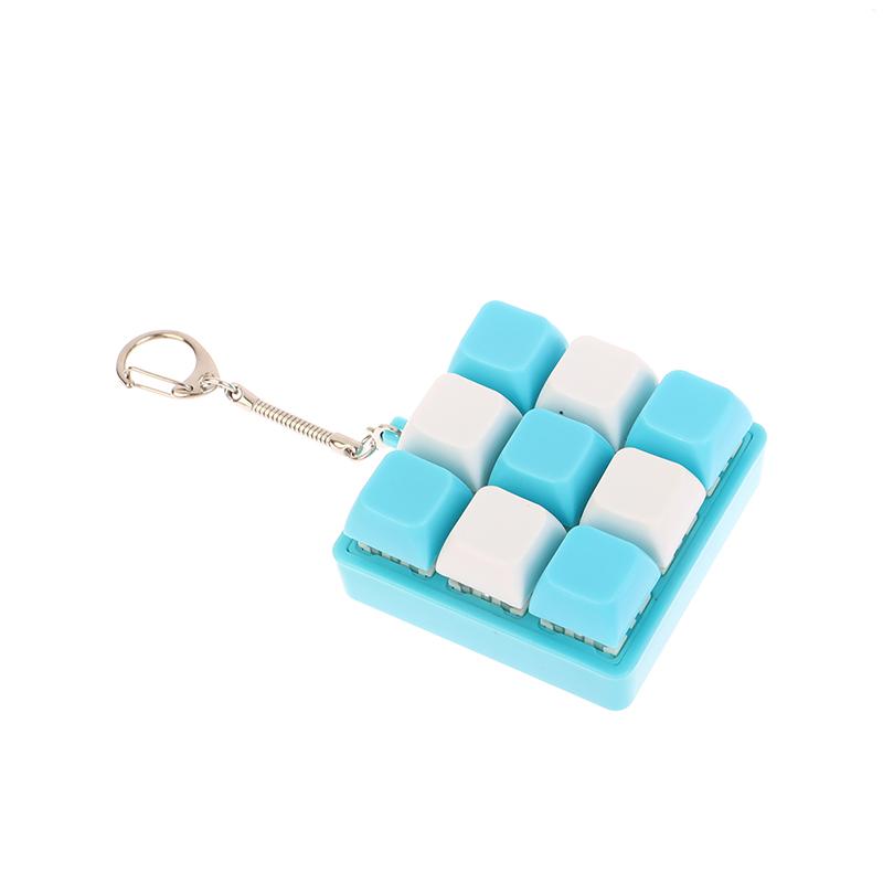 9 Taster Firkantede Tastaturtaster Nøkkelring Fidget Leke Fest Stresslindring DIY Tastaturtaster Leke Tastaturhetter Fingerknapp Fidget