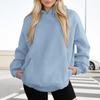 Women's Fashion Casual Solid Color Pocket Long Sleeve Hoodie