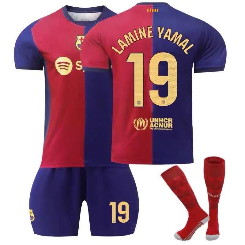 Barcelona Yamal Kids Football Jersey 2024/2025, Polyester, Red and Blue