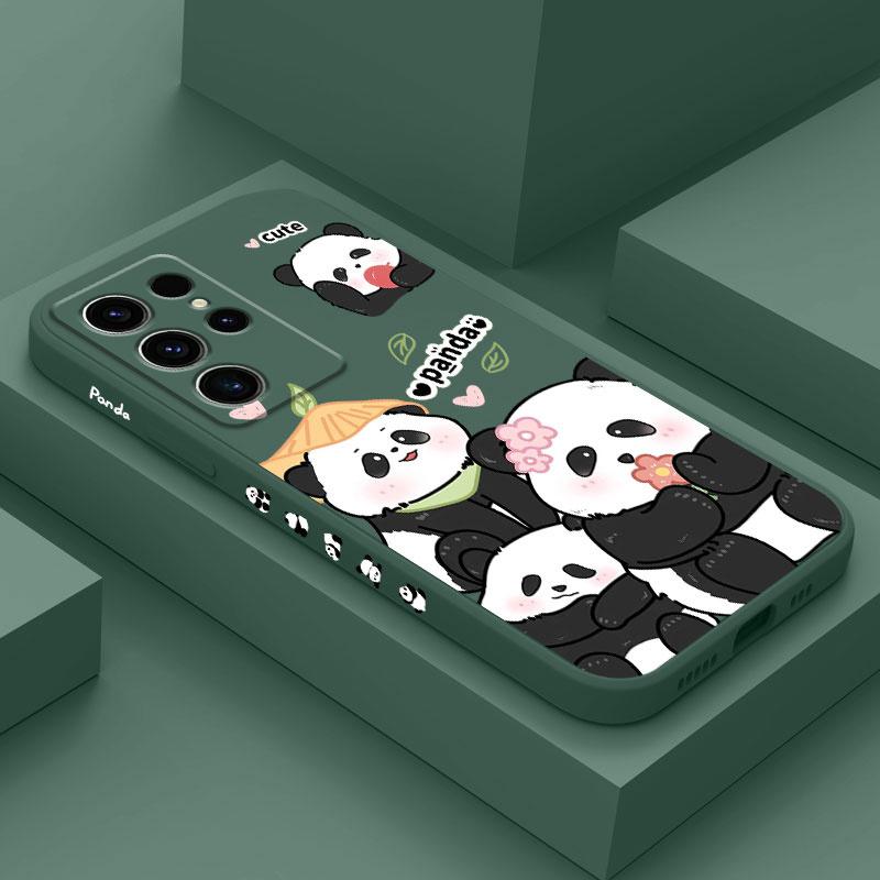 Panda House Phone Case For Samsung Galaxy S24 S23 S22 S21 S20 S10 S10E Ultra Plus FE Note 20 Ultra 10 Plus Cover