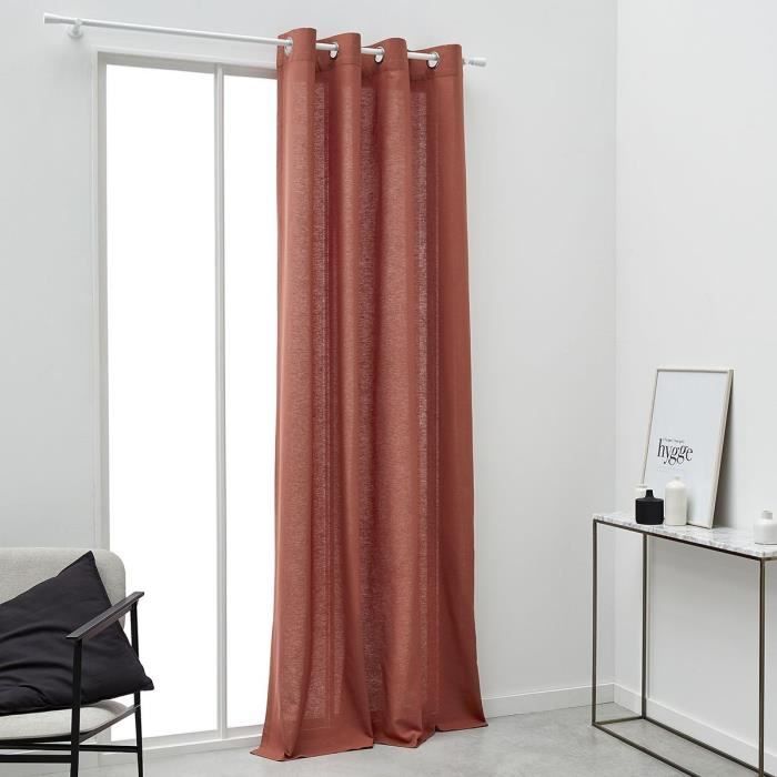 Rideau a Oeillets TODAY - 140x240cm - 100% Coton - Terracotta