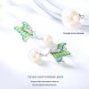 Butterfly Dream Enamel Pearl Earrings: S925 Sterling Silver, Fashionable Design