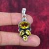 Μενταγιόν Citrine, κοσμήματα πολύτιμων λίθων από μασίφ ασήμι 925, χειροποίητο μενταγιόν, για την ημέρα των ευχαριστιών