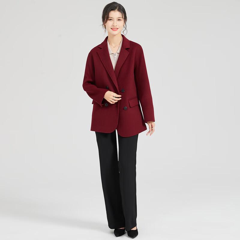 Women's Premium Double-Faced 100% Wool Double-Breasted Coat