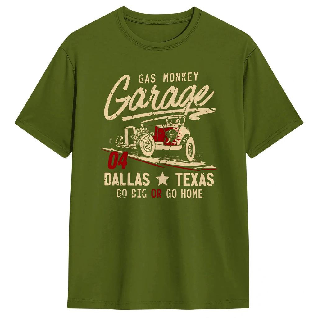 Monkey Gas Garage T Shirt Summer Popular T Shirts Unisex 100 Cotton Crew Neck Plus Size Top Tees Short Sleeve Awesome Tops