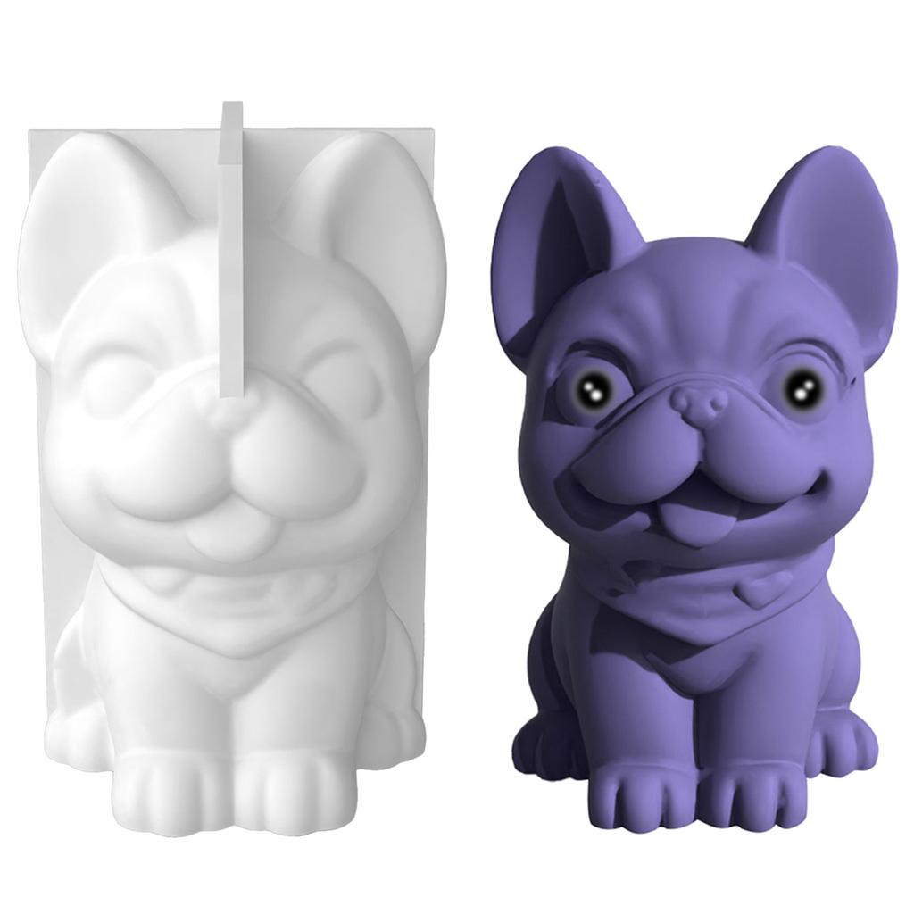 3D Dog Silicone Candle Mold DIY Soap Resin Plaster Mould Animal Puppy Ice Cube Chocolate Making Desk Ornament Home Decor