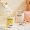 Punch-Free Wall Mounted Toothbrush Holder Cute Mouthwash Cup Hanger Bathroom Storage Set  Bathroom