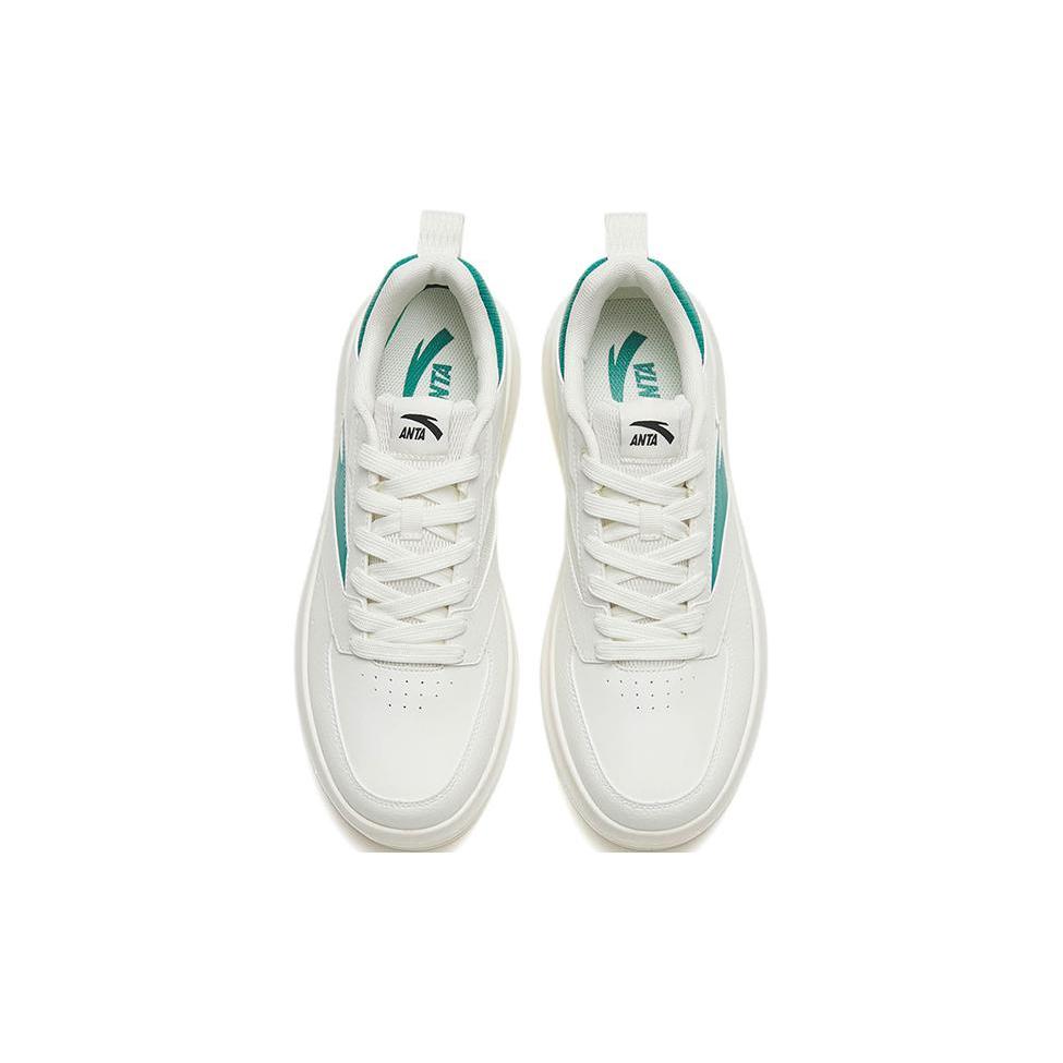 New Anta Life Collection Anti Slip And Wear Resistant Breathable Low Top Skateboard Shoes White Green 912328060-2