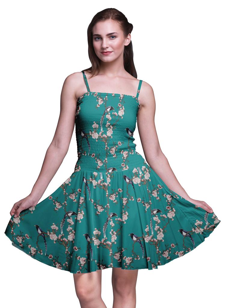 Bimba Bird Women Sleeveless Mini Flowy Tank Summer Sun Dress Floral Print