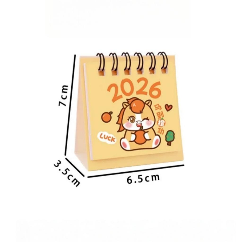 2026-2026 Mini Calendar Small Cute Cartoon Desk Calendar For Student Planner Coil Calendar Desktop Decoration Office Stationery