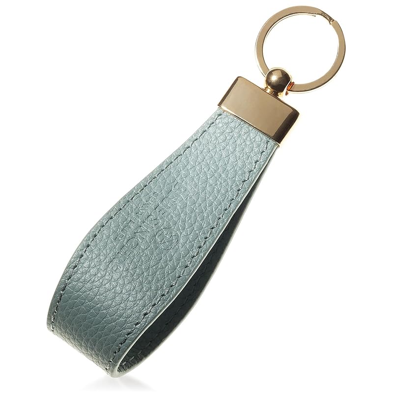 

[BLUE SINCERE] key ring genuine leather ladies strap type key leather key ring key charm key clip small smart key car / KH3 (sky blue)