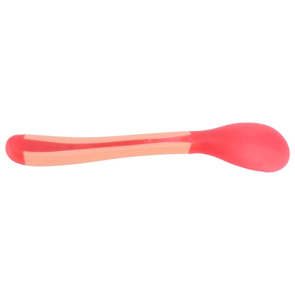 Temperature Sensing Spoons Forks Soft Baby Feeding Spoon GumFriendly Training Fork(Spoon )