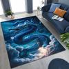 Magic Dragon Mythology Art Chinese Loong Cartoon Rug for Bedroom Living Room Sofa Home Doormat Decor, Large Non-slip Floor Mat