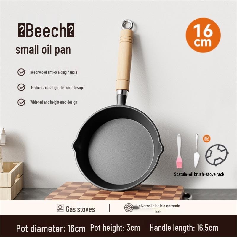 Vertiefter Gusseisen Eier- & Öl-Träufeltopf - Spritzfreies Design mit flachem Boden