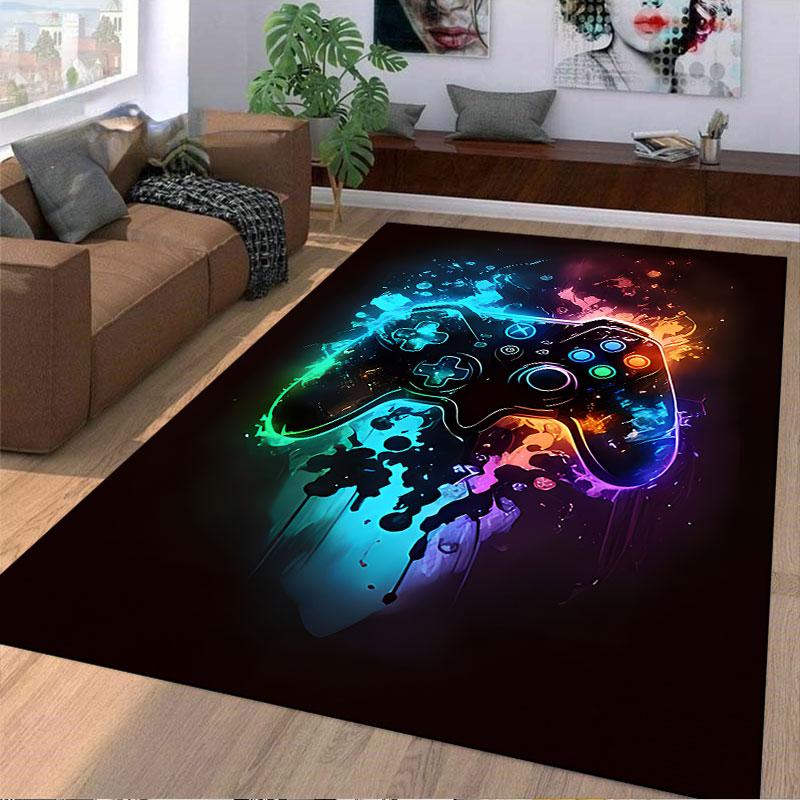 Colorful Gaming Controller Art suitable as a non-slip mat for the living room or bedroom sofa