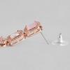 Elegant Estele Square Designer Drop Earrings Rose Gold Plated CZ Mint Pink Stones For Women