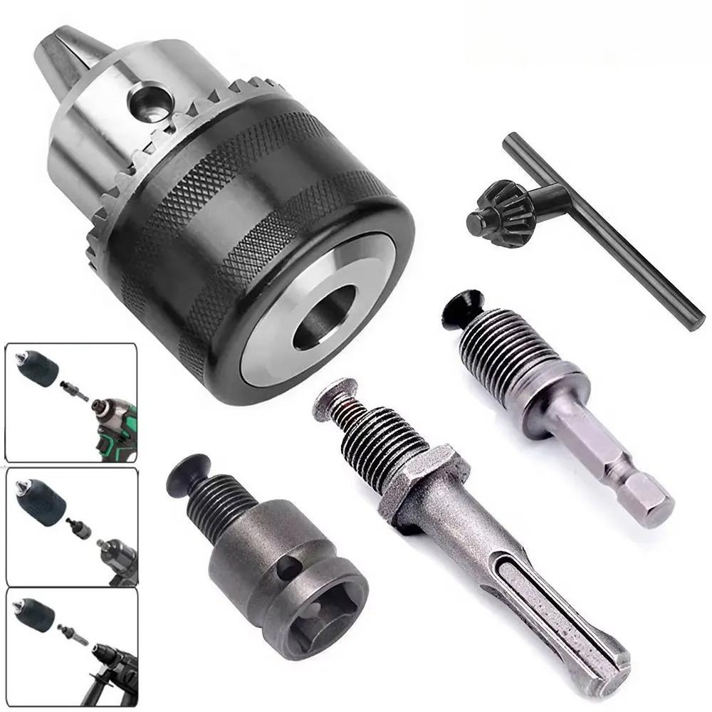 1.5-10mm Drill Chuck Adapter, Convert Impact Wrench to Electric Drill, 3/8-24UNF, Lightweight & Reliable