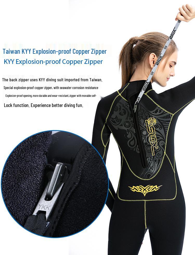 Women's 5mm Thickened Serelex SLINX Wetsuit with Zippered Pant Mouth and Fleece Lining