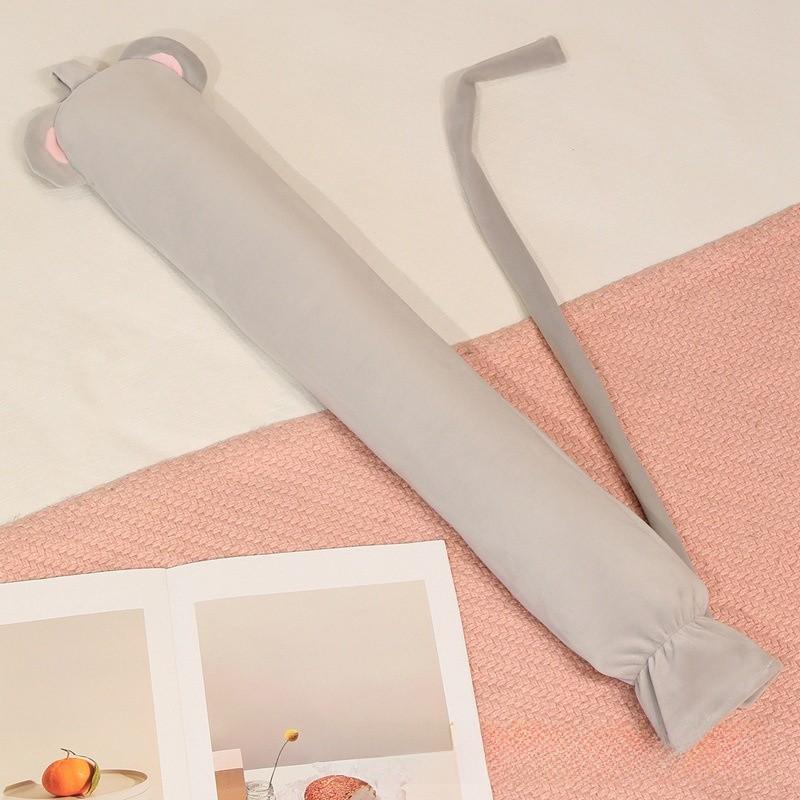 Cartoon Cat Shape Long Hot Water Bag With Soft Short Plush For Warmth And Gift Giving