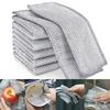 10-Piece Reversible Bamboo Charcoal Kitchen Cloths, Double-Layered, 20x20cm, Reversible Kitchen Towels, Kitchen Rags, Strong Absorbent Wire Cloths, We